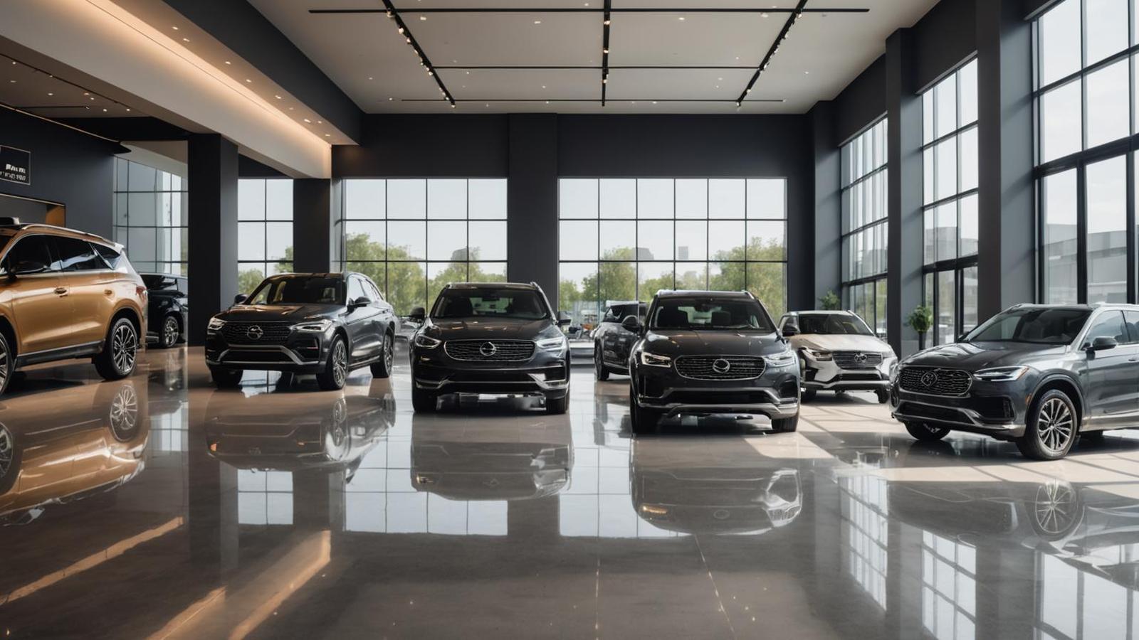 Tivoly indoor showroom with pre-owned premium vehicles